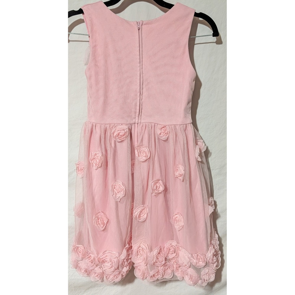 PLACE Girls Pink Rosette Tulle Party Dress Size 10 Floral Sleeveless Easter - Picture 2 of 3